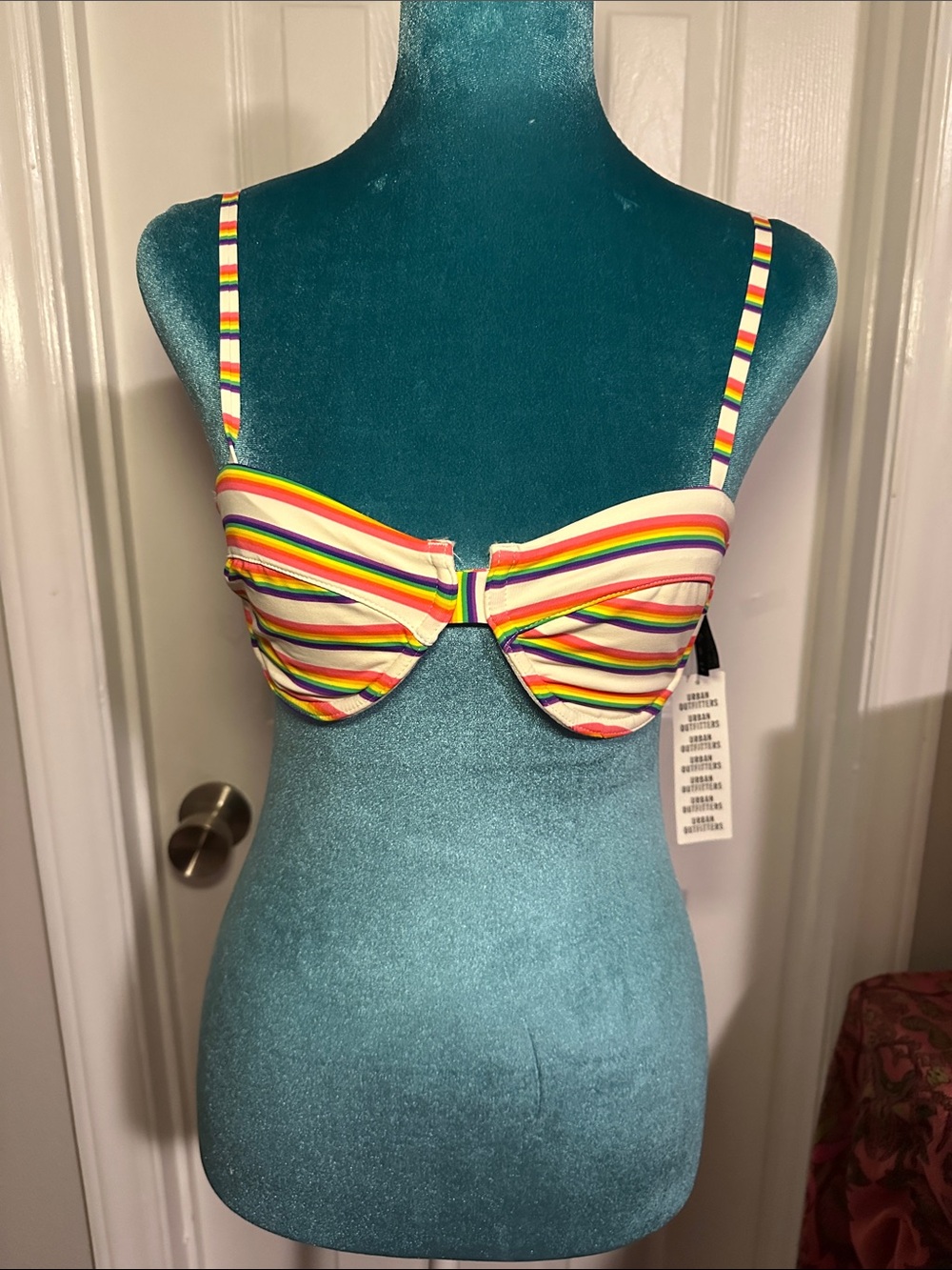 Rainbow Stripe Underwire Bikini Top